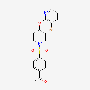 molecular formula C18H19BrN2O4S B2372653 1-(4-((4-((3-溴吡啶-2-基)氧基)哌啶-1-基)磺酰基)苯基)乙酮 CAS No. 1448134-53-9