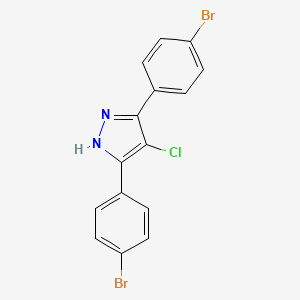 molecular formula C15H9Br2ClN2 B2372656 3,5-bis(4-bromophenyl)-4-chloro-1H-pyrazole CAS No. 1159988-75-6