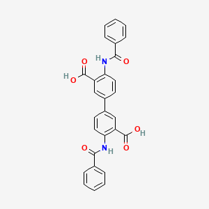 molecular formula C28H20N2O6 B2372671 2-苯甲酰胺-5-(4-苯甲酰胺-3-羧基苯基)苯甲酸 CAS No. 14926-00-2