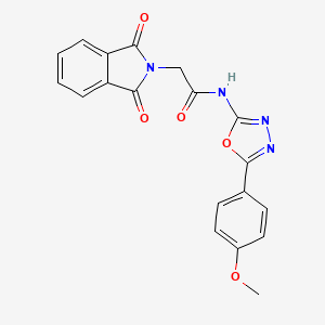 molecular formula C19H14N4O5 B2372675 2-(1,3-dioxoisoindolin-2-yl)-N-(5-(4-methoxyphenyl)-1,3,4-oxadiazol-2-yl)acetamide CAS No. 865286-66-4