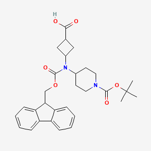 molecular formula C30H36N2O6 B2372684 3-[9H-Fluoren-9-ylmethoxycarbonyl-[1-[(2-methylpropan-2-yl)oxycarbonyl]piperidin-4-yl]amino]cyclobutane-1-carboxylic acid CAS No. 2137134-71-3