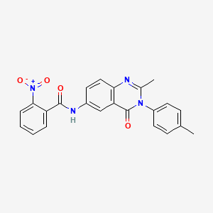 molecular formula C23H18N4O4 B2372694 N-(2-甲基-4-氧代-3-(对甲苯基)-3,4-二氢喹唑啉-6-基)-2-硝基苯甲酰胺 CAS No. 1105206-41-4