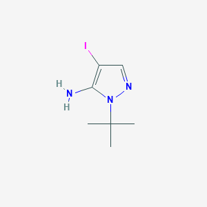 molecular formula C7H12IN3 B2372697 1-叔丁基-4-碘-1H-吡唑-5-胺 CAS No. 1499849-59-0
