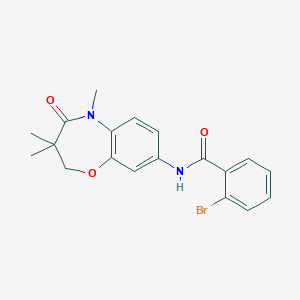 molecular formula C19H19BrN2O3 B2372703 2-bromo-N-(3,3,5-trimethyl-4-oxo-2,3,4,5-tetrahydrobenzo[b][1,4]oxazepin-8-yl)benzamide CAS No. 921518-87-8
