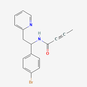 molecular formula C17H15BrN2O B2372705 N-[1-(4-bromophenyl)-2-(pyridin-2-yl)ethyl]but-2-ynamide CAS No. 2094198-99-7