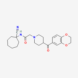 N-(1-cyanocycloheptyl)-2-[4-(2,3-dihydro-1,4-benzodioxine-6-carbonyl)piperidin-1-yl]acetamide