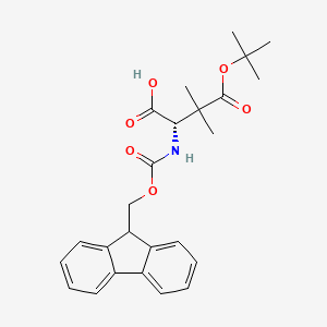 molecular formula C25H29NO6 B2372720 (S)-2-(((9H-fluoren-9-yl)methoxy)carbonylamino)-4-tert-butoxy-3,3-dimethyl-4-oxobutanoic acid CAS No. 1392219-11-2