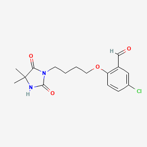 5-Chloro-2-[4-(4,4-dimethyl-2,5-dioxoimidazolidin-1-yl)butoxy]benzaldehyde