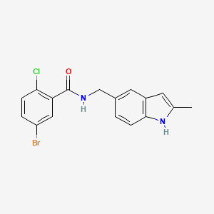 molecular formula C17H14BrClN2O B2372740 5-bromo-2-chloro-N-[(2-methyl-1H-indol-5-yl)methyl]benzamide CAS No. 852136-51-7