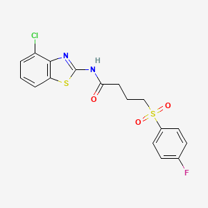 molecular formula C17H14ClFN2O3S2 B2372742 N-(4-chlorobenzo[d]thiazol-2-yl)-4-((4-fluorophenyl)sulfonyl)butanamide CAS No. 941907-22-8