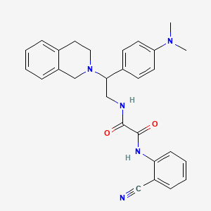 molecular formula C28H29N5O2 B2372768 N1-(2-cyanophenyl)-N2-(2-(3,4-dihydroisoquinolin-2(1H)-yl)-2-(4-(dimethylamino)phenyl)ethyl)oxalamide CAS No. 941914-47-2