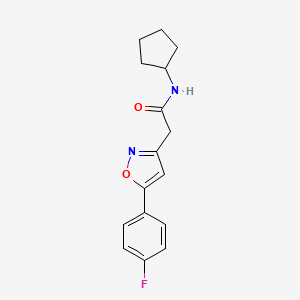 molecular formula C16H17FN2O2 B2372770 N-cyclopentyl-2-(5-(4-fluorophenyl)isoxazol-3-yl)acetamide CAS No. 953177-29-2