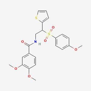 3,4-dimethoxy-N-[2-[(4-methoxyphenyl)sulfonyl]-2-(2-thienyl)ethyl]benzamide