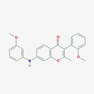 molecular formula C24H21NO4 B2372773 3-(2-甲氧基苯基)-7-((3-甲氧基苯基)氨基)-2-甲基-4H-色满-4-酮 CAS No. 864752-66-9