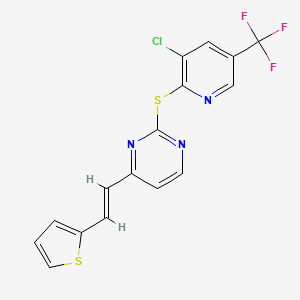 2-{[3-Chloro-5-(trifluoromethyl)-2-pyridinyl]sulfanyl}-4-[2-(2-thienyl)vinyl]pyrimidine