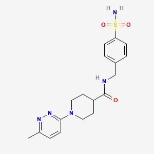 molecular formula C18H23N5O3S B2372801 1-(6-甲基吡哒嗪-3-基)-N-(4-磺酰基苄基)哌啶-4-甲酰胺 CAS No. 1396673-28-1