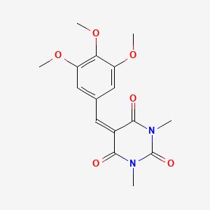 molecular formula C16H18N2O6 B2372818 1,3-二甲基-5-(3,4,5-三甲氧基苄叉)-嘧啶-2,4,6(1H,3H,5H)-三酮 CAS No. 313671-12-4