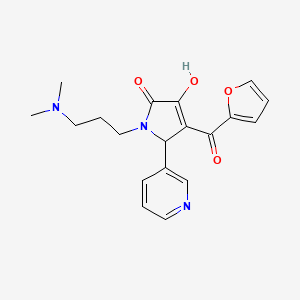 molecular formula C19H21N3O4 B2372819 1-(3-(dimethylamino)propyl)-4-(furan-2-carbonyl)-3-hydroxy-5-(pyridin-3-yl)-1H-pyrrol-2(5H)-one CAS No. 381171-06-8