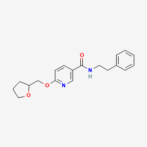 molecular formula C19H22N2O3 B2372821 N-phenethyl-6-((tetrahydrofuran-2-yl)methoxy)nicotinamide CAS No. 2034237-34-6
