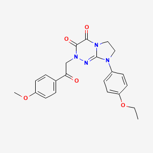 molecular formula C22H22N4O5 B2372823 8-(4-ethoxyphenyl)-2-(2-(4-methoxyphenyl)-2-oxoethyl)-7,8-dihydroimidazo[2,1-c][1,2,4]triazine-3,4(2H,6H)-dione CAS No. 941996-51-6