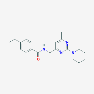 molecular formula C20H26N4O B2372835 4-乙基-N-[(6-甲基-2-哌啶-1-基嘧啶-4-基)甲基]苯甲酰胺 CAS No. 1797224-21-5