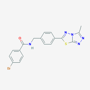 molecular formula C18H14BrN5OS B237284 4-bromo-N-[4-(3-methyl[1,2,4]triazolo[3,4-b][1,3,4]thiadiazol-6-yl)benzyl]benzamide 