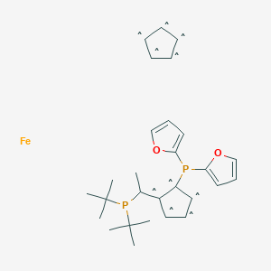 molecular formula C30H42FeO2P2 B2372840 (R)-1-[(S)-2-[Di(2-furyl)phosphino]ferrocenyl]ethyldi-tertbutylphosphine CAS No. 849924-41-0