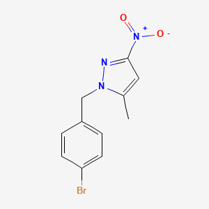 molecular formula C11H10BrN3O2 B2372842 1-(4-Bromo-benzyl)-5-methyl-3-nitro-1H-pyrazole CAS No. 956392-53-3