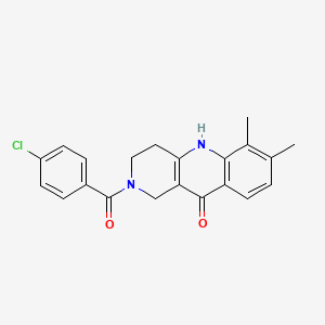 molecular formula C21H19ClN2O2 B2372844 2-(4-Chlorobenzoyl)-6,7-dimethyl-1,3,4,5-tetrahydrobenzo[b][1,6]naphthyridin-10-one CAS No. 2320924-95-4