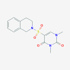 molecular formula C15H17N3O4S B2372846 5-(3,4-二氢-1H-异喹啉-2-磺酰基)-1,3-二甲基嘧啶-2,4-二酮 CAS No. 874806-74-3