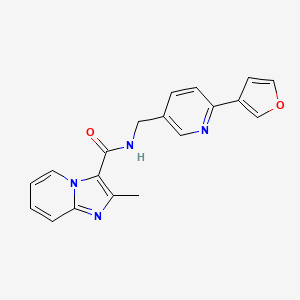 molecular formula C19H16N4O2 B2372850 N-((6-(furan-3-yl)pyridin-3-yl)methyl)-2-methylimidazo[1,2-a]pyridine-3-carboxamide CAS No. 2034309-46-9