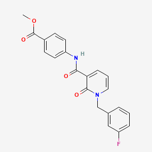 molecular formula C21H17FN2O4 B2372867 Methyl 4-(1-(3-fluorobenzyl)-2-oxo-1,2-dihydropyridine-3-carboxamido)benzoate CAS No. 933252-03-0