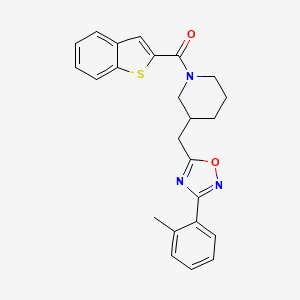 Benzo[b]thiophen-2-yl(3-((3-(o-tolyl)-1,2,4-oxadiazol-5-yl)methyl)piperidin-1-yl)methanone