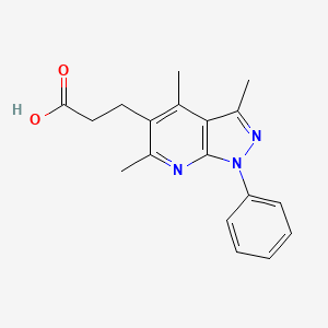 molecular formula C18H19N3O2 B2372872 3-(3,4,6-trimethyl-1-phenyl-1H-pyrazolo[3,4-b]pyridin-5-yl)propanoic acid CAS No. 901864-54-8