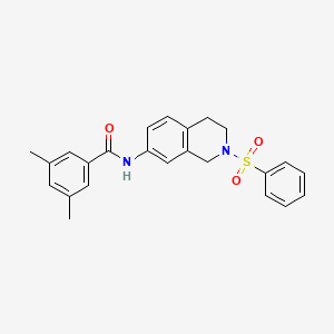 3,5-dimethyl-N-(2-(phenylsulfonyl)-1,2,3,4-tetrahydroisoquinolin-7-yl)benzamide