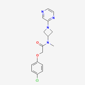 molecular formula C16H17ClN4O2 B2372874 2-(4-Chlorophenoxy)-N-methyl-N-(1-pyrazin-2-ylazetidin-3-yl)acetamide CAS No. 2379974-98-6