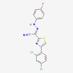 (2E)-4-(2,4-dichlorophenyl)-N-(4-fluoroanilino)-1,3-thiazole-2-carboximidoyl cyanide