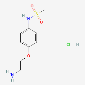 molecular formula C9H15ClN2O3S B2372886 N-[4-(2-aminoethoxy)phenyl]methanesulfonamide hydrochloride CAS No. 522602-28-4