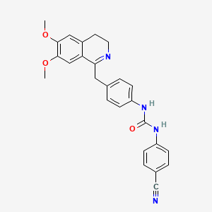 1-(4-Cyanophenyl)-3-[4-[(6,7-dimethoxy-3,4-dihydroisoquinolin-1-yl)methyl]phenyl]urea
