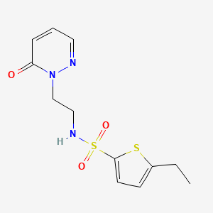 molecular formula C12H15N3O3S2 B2372890 5-ethyl-N-(2-(6-oxopyridazin-1(6H)-yl)ethyl)thiophene-2-sulfonamide CAS No. 1021206-42-7