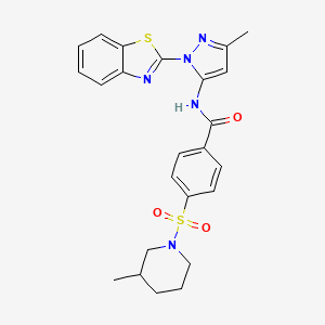 N-(1-(benzo[d]thiazol-2-yl)-3-methyl-1H-pyrazol-5-yl)-4-((3-methylpiperidin-1-yl)sulfonyl)benzamide