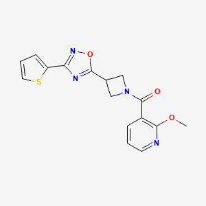 (2-Methoxypyridin-3-yl)(3-(3-(thiophen-2-yl)-1,2,4-oxadiazol-5-yl)azetidin-1-yl)methanone