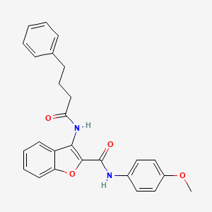 N-(4-methoxyphenyl)-3-(4-phenylbutanamido)benzofuran-2-carboxamide