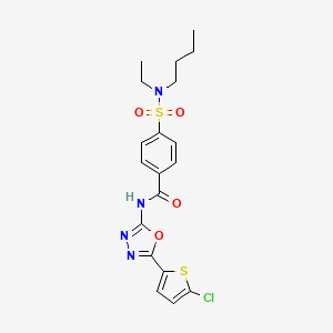 4-[butyl(ethyl)sulfamoyl]-N-[5-(5-chlorothiophen-2-yl)-1,3,4-oxadiazol-2-yl]benzamide