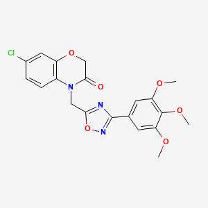 molecular formula C20H18ClN3O6 B2372915 7-chloro-4-((3-(3,4,5-trimethoxyphenyl)-1,2,4-oxadiazol-5-yl)methyl)-2H-benzo[b][1,4]oxazin-3(4H)-one CAS No. 1105250-93-8