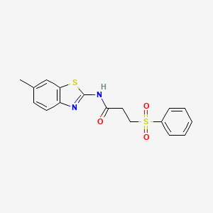 3-(benzenesulfonyl)-N-(6-methyl-1,3-benzothiazol-2-yl)propanamide