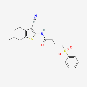 N-(3-cyano-6-methyl-4,5,6,7-tetrahydrobenzo[b]thiophen-2-yl)-4-(phenylsulfonyl)butanamide