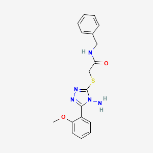 molecular formula C18H19N5O2S B2372922 2-[[4-amino-5-(2-methoxyphenyl)-1,2,4-triazol-3-yl]sulfanyl]-N-benzylacetamide CAS No. 873939-95-8
