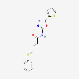 4-(phenylthio)-N-(5-(thiophen-2-yl)-1,3,4-oxadiazol-2-yl)butanamide