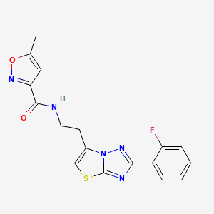 molecular formula C17H14FN5O2S B2372935 N-(2-(2-(2-氟苯基)噻唑并[3,2-b][1,2,4]三唑-6-基)乙基)-5-甲基异恶唑-3-甲酰胺 CAS No. 1211642-59-9